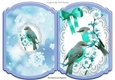 pretty blue birds on a branch with lace bracket card