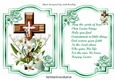 Lovely Easter Cross with lillies and turq ribbon with blessing verse