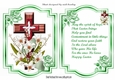 Lovely Easter Cross with lillies and green ribbon with blessing verse