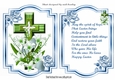 Lovely Green Easter Cross with lillies and ribbon with blessing verse