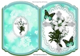 Silver Easter cross in blue and lace bracket card with butterflies
