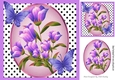 Pretty purple vibrant flowers with butterflies and polkadot 8x8
