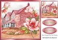 Pretty cottage with peach magnolias 8x8
