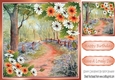 Pretty Corner peach/white daisies with bluebell woods 8x8