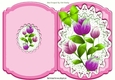 Pretty pink flowers with green bow and lace bracket card