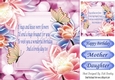 Pretty lotus flowers with pretty butterflies and verse card front 8x8