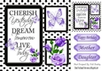 pretty purple roses and black polka dot photo frame 8x8 card front