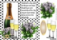 Lovely silver roses and wine for your WEDDING in polkadot frame 8x8