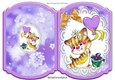 Cute Kitty with purple heart and purple present on lace bracket card