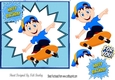 Boy Skate Boarding in blue cap 7x7