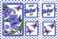 Pretty blue forget-me-nots with butterflies for MOTHERS DAY 8x8