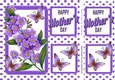 Pretty purple forget-me-nots with butterflies for MOTHERS DAY 8x8