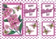 Pretty pink forget-me-nots with butterflies for MOTHERS DAY 8x8