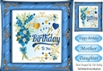 Pretty blue forget me nots & lily of the valley for BIRTHDAY 8x8