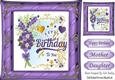 Pretty purple forget me nots & lily of the valley for BIRTHDAY 8x8