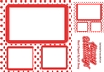 Red polkadot window frame card front & topper 8x8