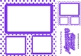 Purple polkadot window frame card front & topper 8x8