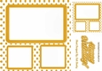 Gold polkadot window frame card front & topper 8x8