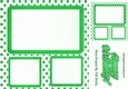 Green polkadot window frame card front & topper 8x8