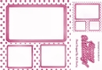 pink polkadot window frame card front & topper 8x8