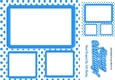 blue polkadot window frame card front & topper 8x8