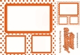 Orange polkadot window frame card front & topper 8x8