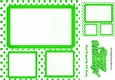 Lime green polkadot window frame card front & topper 8x8