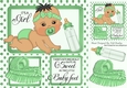 Sweet baby girl with bottle mint bassinet window 8x8 frame