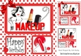 Makeup for the birthday girl in red polkadot with bling 8x8
