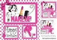 Makeup for the birthday girl in pink polkadot with bling 8x8