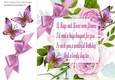 Pink roses for you, with butterflies and a corner bow card front 8x8
