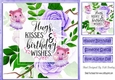 Hugs and kisses, fairies wishes with purple roses 8x8
