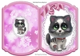 Cute kitty on lace with pink bow bracket card