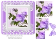 Pretty purple peonies with bow pyramids 7x7