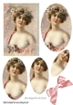 Lovely Vintage lady in peach with oval pyramids