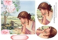 Pretty vintage lady in the meadows in deep thought oval pyramids 7x7