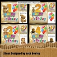 4 Lovely Birthday card fronts ages (1 to 4) 8x8 mini kit