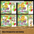 4 Lovely Birthday card fronts ages (5 to 8) 8x8 mini kit