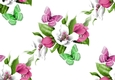 Pink white flowers butterfly (LARGE) backing paper