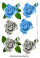 Roses cut outs with decoupage ( set 6)