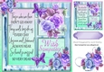Lilac roses and pretty butterflies with sympathy verse window card front 8x8