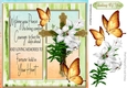 Lovely gold  sympathy cross with white lilies with verse, window card front 8x8