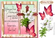 Lovely gold  sympathy cross with white lilies with verse, window card  (red) 8x8