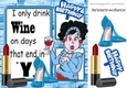 Shoes, My Lippy and a nice glass of wine (blue) 8x8