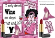 Shoes, My Lippy and a nice glass of wine (pink) 8x8