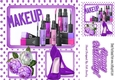 What every girl needs MAKEUP & accessories in purple polka dot 8x8