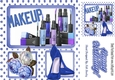 What every girl needs MAKEUP & accessories in blue polka dot 8x8