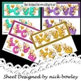 4 Lovely coloured love bear DL Cards Mini Kit (set 1)