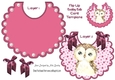 Pretty star flip top bib with cute owl & pink bows