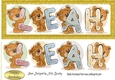 Teddy bears named LEAH Gold Glitter DL Card
